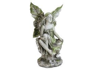 Exhart 30062 12 in. Sitting On Stump Fairy Statue Exhart 30062 12 in. Sitting On Stump Fairy Statue