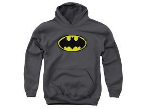 Trevco Batman-Pixel Symbol - Youth Pull-Over Hoodie - Charcoal, Small Trevco Batman-Pixel Symbol - Youth Pull-Over Hoodie - Charcoal, Small