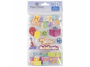 Paper House 3D Stickers-Happy Birthday Paper House 3D Stickers-Happy Birthday
