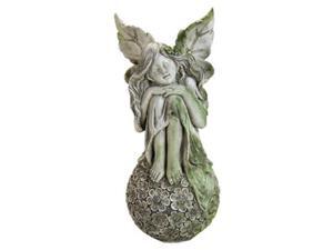Exhart 30063 12 in. Sitting On Flower Ball Fairy Statue Exhart 30063 12 in. Sitting On Flower Ball Fairy Statue