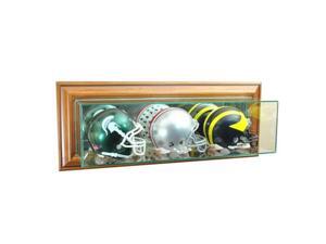Perfect Cases WMTRPMH-W Wall Mounted Triple Mini Football Display Case, Walnut Perfect Cases WMTRPMH-W Wall Mounted Triple Mini Football Display Case, Walnut