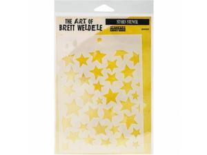 Stampers Anonymous BWS-7 Brett Weldele Stencil Collection 6.5 x 4.5 in. - Stars Stampers Anonymous BWS-7 Brett Weldele Stencil Collection 6.5 x 4.5 in. - Stars