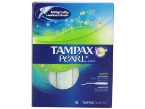 Tampax Pearl Plastic Super Absorbency Unscented Tampons, 18 Count Tampax Pearl Plastic Super Absorbency Unscented Tampons, 18 Count