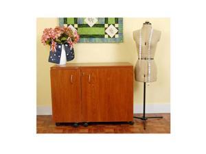 Kangaroo Kabinets Wallaby Sewing Cabinet - Teak With Free Blue Chair Kangaroo Kabinets Wallaby Sewing Cabinet - Teak With Free Blue Chair