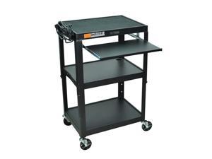 Luxor Adjustable Height Steel A/V Cart - Pullout Tray Luxor Adjustable Height Steel A/V Cart - Pullout Tray