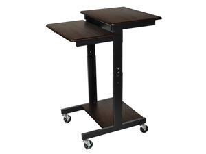 Luxor Mobile Height Adjustable Computer Presentation Workstation Lectern Media Cart 3 Shelves Walnut Luxor Mobile Height Adjustable Computer Presentation Workstation Lectern Media Cart 3 Shelves Walnut