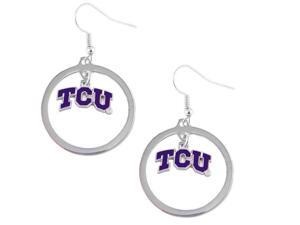 TCU Texas Christian Horned Frogs Hoop Logo Earring Set Ncaa Charm TCU Texas Christian Horned Frogs Hoop Logo Earring Set Ncaa Charm