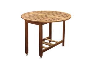 Merry Products MPG-TBS01-TB Acacia Hardwood Foldable Outdoor Round Dining Table on Wheels Merry Products MPG-TBS01-TB Acacia Hardwood Foldable Outdoor Round Dining Table on Wheels
