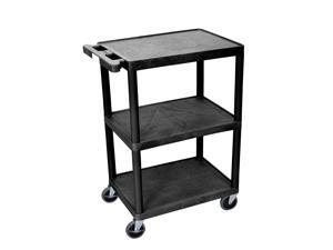 Luxor Multipurpose Serving Storage STC222-B - Flat Shelf Cart - Three Shelves Luxor Multipurpose Serving Storage STC222-B - Flat Shelf Cart - Three Shelves