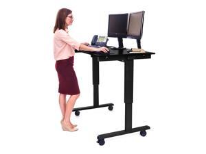 Luxor Stande 48" Electric Standing Desk - Black Frame with Black Oak Top Luxor Stande 48" Electric Standing Desk - Black Frame with Black Oak Top