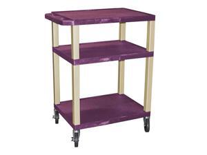 H Wilson WT34E Tuffy AV Cart Purple 3 Shelves Putty Legs H Wilson WT34E Tuffy AV Cart Purple 3 Shelves Putty Legs