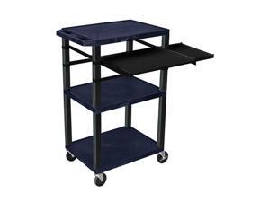 H Wilson WTPSLP42E-B Front and Side Pullout Shelf Carts Navy with Black Legs H Wilson WTPSLP42E-B Front and Side Pullout Shelf Carts Navy with Black Legs