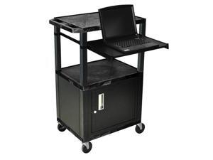H. Wilson Multipurpose Mobile Multimedia Tuffy Presentation Cart Lockable Cabinet Front And Side Pull Out Shelf Black H. Wilson Multipurpose Mobile Multimedia Tuffy Presentation Cart Lockable Cabinet Front And Side Pull Out Shelf Black