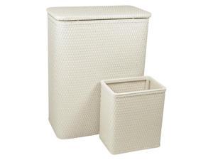 Redmon CHELSEA COLLECTION HAMPER AND MATCHING WASTEBASKET SET - Cream Redmon CHELSEA COLLECTION HAMPER AND MATCHING WASTEBASKET SET - Cream