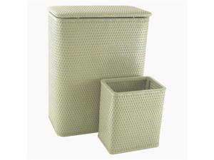 Redmon CHELSEA COLLECTION HAMPER AND MATCHING WASTEBASKET SET - Sage Green Redmon CHELSEA COLLECTION HAMPER AND MATCHING WASTEBASKET SET - Sage Green