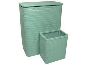 Redmon CHELSEA COLLECTION HAMPER AND MATCHING WASTEBASKET SET - Mystic Green Redmon CHELSEA COLLECTION HAMPER AND MATCHING WASTEBASKET SET - Mystic Green