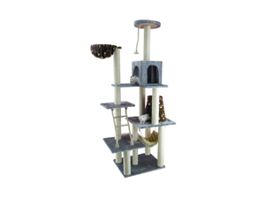 Armarkat 78-Inch Wooden Step Cat Tower Tree Condo Scratcher Kitten House in Silver Gray Armarkat 78-Inch Wooden Step Cat Tower Tree Condo Scratcher Kitten House in Silver Gray