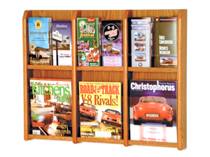 Wooden Mallet Home Office Divulge 6 Magazine 12 Brochure Wall Display Rack with Brochure Inserts Medium Oak Wooden Mallet Home Office Divulge 6 Magazine 12 Brochure Wall Display Rack with Brochure Inserts Medium Oak