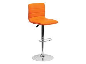 Flash Furniture Contemporary Orange Vinyl Adjustable Height Bar Stool with Chrome Base Flash Furniture Contemporary Orange Vinyl Adjustable Height Bar Stool with Chrome Base