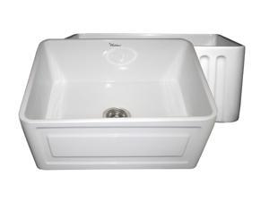 Sink w/ Raised Panel On 1 Side & Fluted Front Apron On Other-White Sink w/ Raised Panel On 1 Side & Fluted Front Apron On Other-White