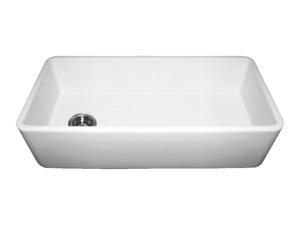 Whitehaus Duet Reversible Fireclay Sink With Smooth Front Apron WH3618-White Whitehaus Duet Reversible Fireclay Sink With Smooth Front Apron WH3618-White