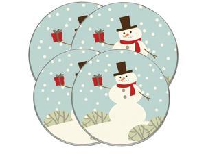 Range Kleen Kitchen Electric Stove Cooktop Round Burner Kovers "Snowman with Gift" Hallmark Range Kleen Kitchen Electric Stove Cooktop Round Burner Kovers "Snowman with Gift" Hallmark