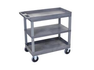 Offex Gray EC121HD 18x32, Cart with 2 Tub Shelves and 1 Flat Shelf Offex Gray EC121HD 18x32, Cart with 2 Tub Shelves and 1 Flat Shelf