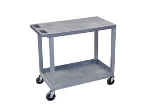 Offex Gray EC21 18"x32", Cart with 1 Tub Shelf with 1 Flat Shelf Offex Gray EC21 18"x32", Cart with 1 Tub Shelf with 1 Flat Shelf