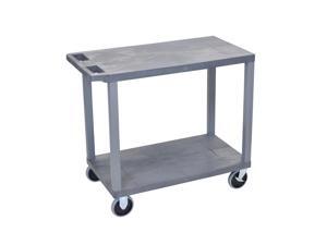 Luxor Gray EC22HD-G 18x32, Cart with 2 Flat Shelves Luxor Gray EC22HD-G 18x32, Cart with 2 Flat Shelves