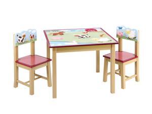 Guidecraft Kids Indoor Playschool Farm Friends Table & Chairs Set Guidecraft Kids Indoor Playschool Farm Friends Table & Chairs Set
