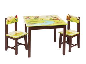 Guidecraft Kids Indoor Playschool Jungle Party Table and Chairs Set Guidecraft Kids Indoor Playschool Jungle Party Table and Chairs Set