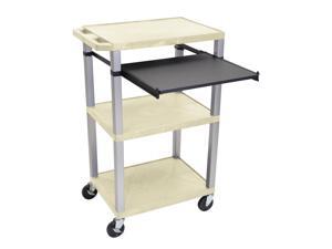 Luxor 42" Tuffy Cart - Three Shelves, Pullout Shelf - Nickel Legs Luxor 42" Tuffy Cart - Three Shelves, Pullout Shelf - Nickel Legs