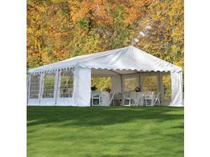 ShelterLogic 20'x20' Party Tent, 8-Leg Galvanized Steel Frame, White with Enclosure Kit with Windows ShelterLogic 20'x20' Party Tent, 8-Leg Galvanized Steel Frame, White with Enclosure Kit with Windows