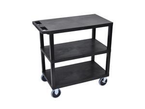 Luxor Black 18x32 Cart with 3 Flat Shelves Luxor Black 18x32 Cart with 3 Flat Shelves
