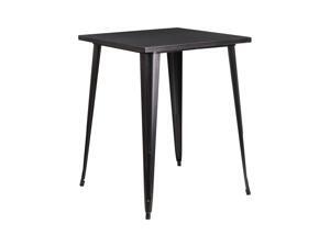 Flash Furniture 31.5'' Square Bar Height Black-Antique Gold Metal Indoor-Outdoor Table Flash Furniture 31.5'' Square Bar Height Black-Antique Gold Metal Indoor-Outdoor Table