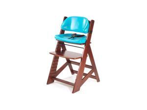 Keekaroo Height Right Kid's Chair with Comfort Cushions - Mahagany/Aqua Keekaroo Height Right Kid's Chair with Comfort Cushions - Mahagany/Aqua