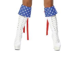 Red, White and Blue Boot Cuffs - Patriotic Costumes Red, White and Blue Boot Cuffs - Patriotic Costumes