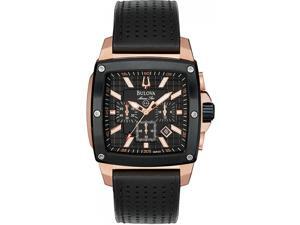 Bulova Marine Star 98B103 Men's Black Dial Leather Chronograph Watch Bulova Marine Star 98B103 Men's Black Dial Leather Chronograph Watch