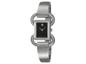 Movado Linio Stainless Steel Black Dial Ladies Watch 0606471 Movado Linio Stainless Steel Black Dial Ladies Watch 0606471