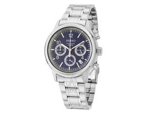 Seiko Blue Dial Stainless Steel Chronograph Mens Watch SSB005 Seiko Blue Dial Stainless Steel Chronograph Mens Watch SSB005