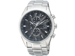 Citizen Eco-Drive World Chronograph A-T Black Dial Steel Mens Watch AT8010-58E Citizen Eco-Drive World Chronograph A-T Black Dial Steel Mens Watch AT8010-58E