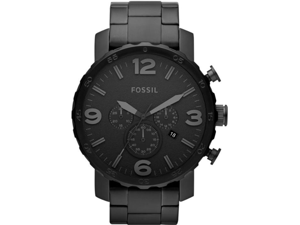 Fossil Nate Chronograph Black Dial Black Ion-plated Mens Watch JR1401 Fossil Nate Chronograph Black Dial Black Ion-plated Mens Watch JR1401