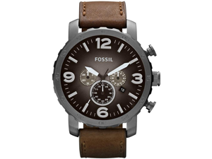 Fossil Nate Chronograph Brown Leather Mens Watch JR1424 Fossil Nate Chronograph Brown Leather Mens Watch JR1424