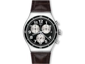 Swatch Irony Browned Chronograph Black Dial Leather Strap Mens Watch YVS400 Swatch Irony Browned Chronograph Black Dial Leather Strap Mens Watch YVS400