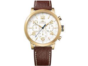 Tommy Hilfiger Gold-Tone Leather Chronograph Mens Watch 1791231 Tommy Hilfiger Gold-Tone Leather Chronograph Mens Watch 1791231
