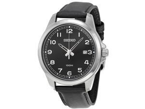Seiko Black Leather Mens Watch SUR159 Seiko Black Leather Mens Watch SUR159