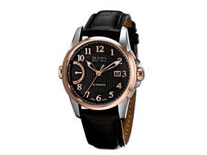 Bulova AccuSwiss Calibrator Automatic Leather Mens Watch 65B154 Bulova AccuSwiss Calibrator Automatic Leather Mens Watch 65B154
