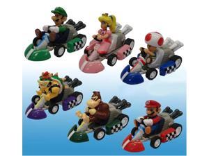 Super Mario Bros Mini Kart Checkered Figure 2 Set Of 6 Super Mario Bros Mini Kart Checkered Figure 2 Set Of 6