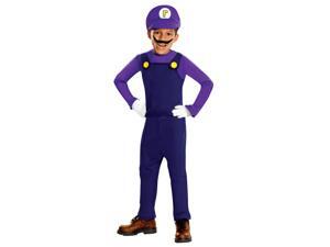 Super Mario Bros Deluxe Waluigi Costume Child Medium Super Mario Bros Deluxe Waluigi Costume Child Medium