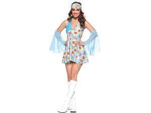 Free Spirit 70's Hippie Girl Mini Dress Costume Adult Large Free Spirit 70's Hippie Girl Mini Dress Costume Adult Large
